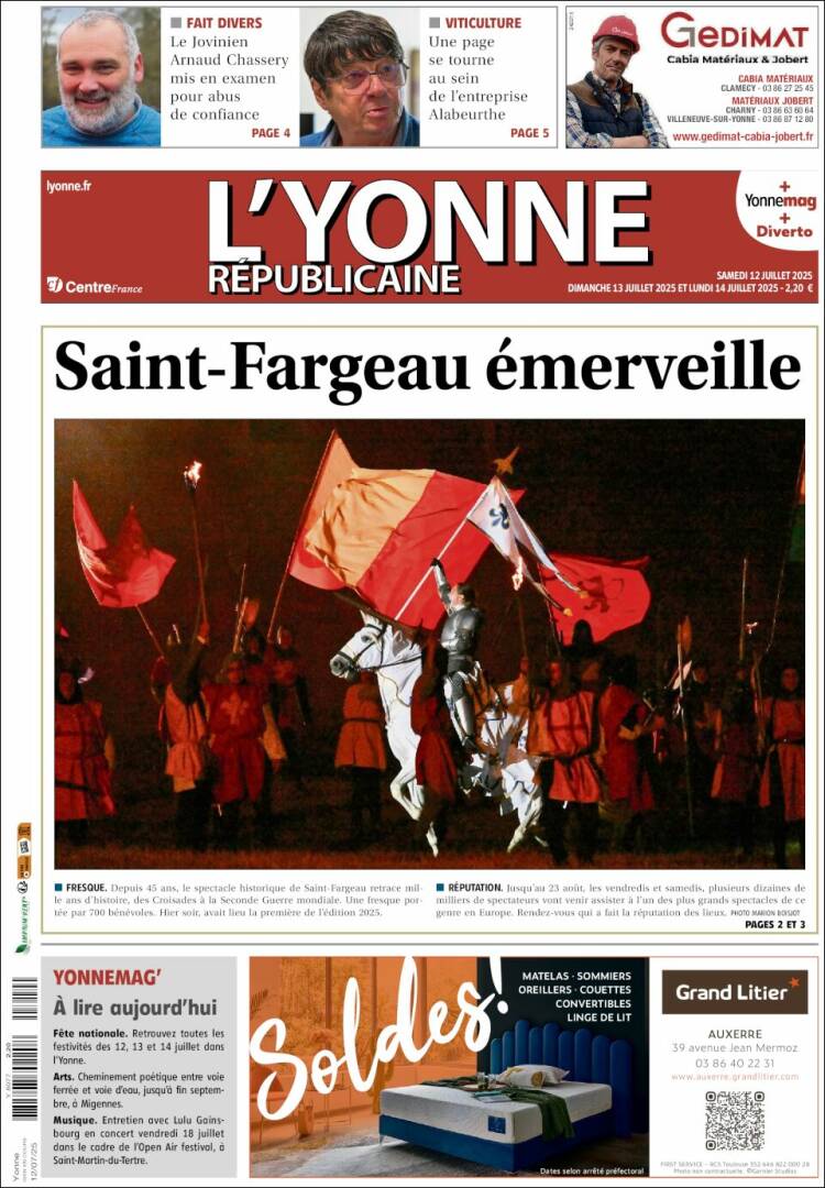 Portada de L'Yonne-Républicaine (France)