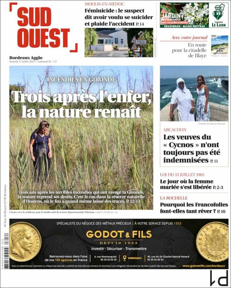 Portada de Sud Ouest (France)