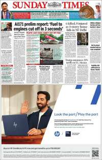 Portada de The Times of India (India)