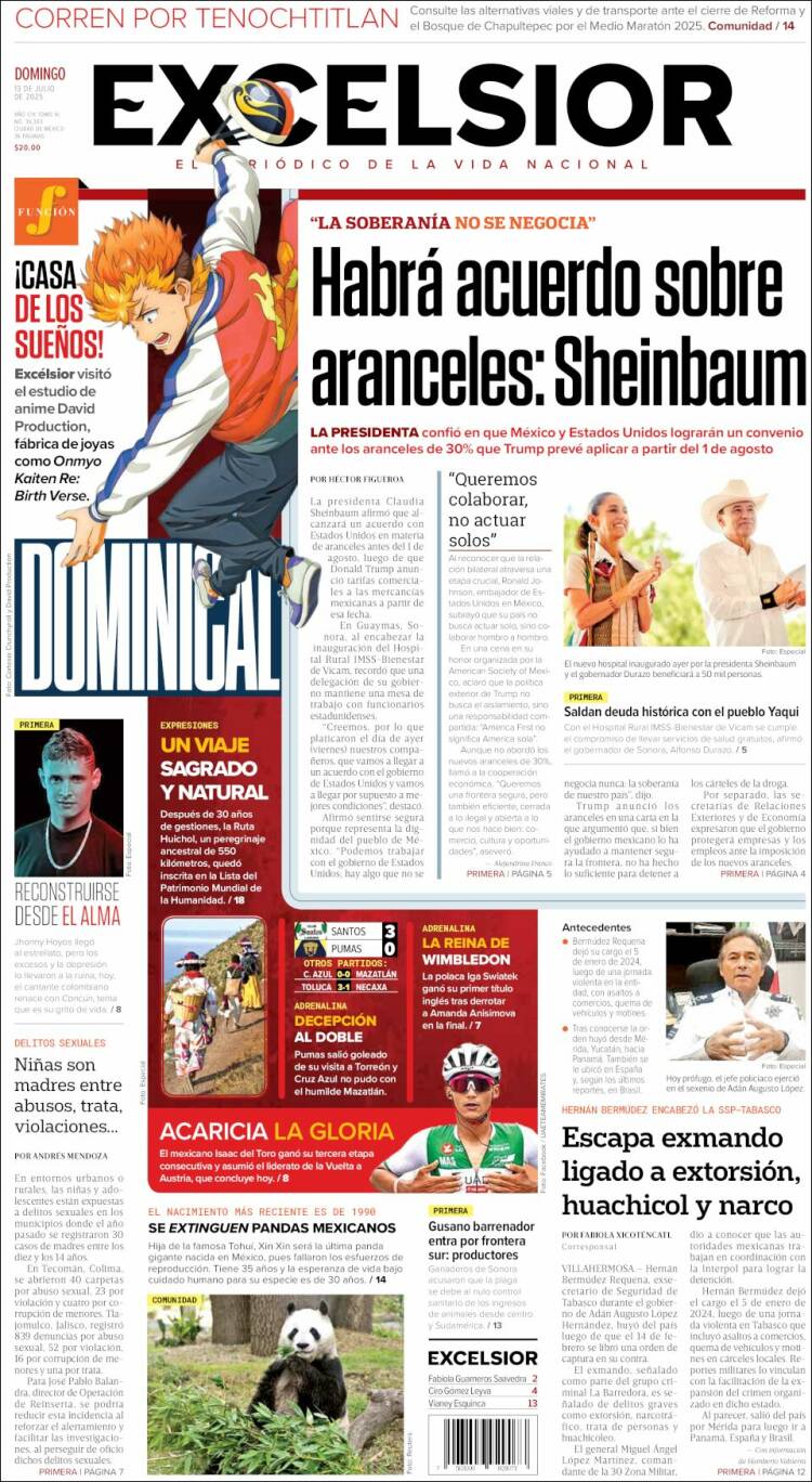 Portada de Excelsior (México)