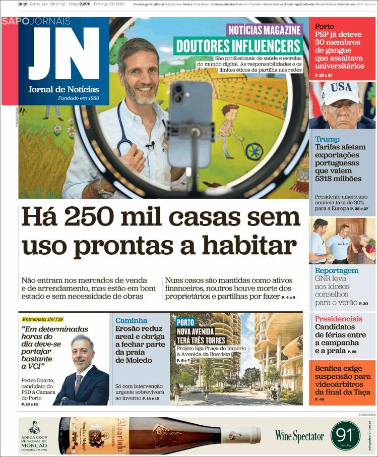 Portada de Jornal de Notícias (Portugal)