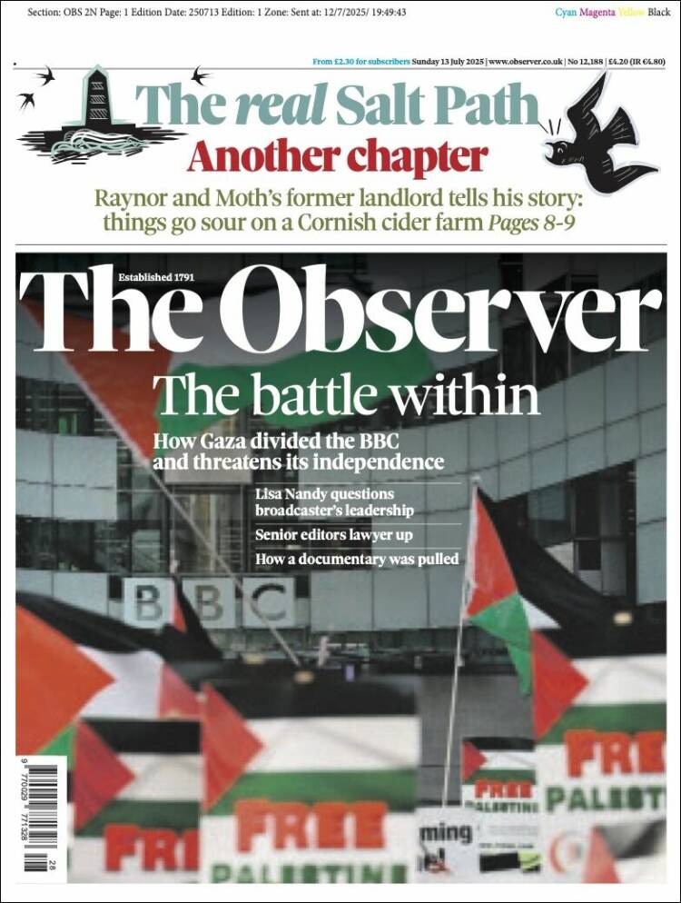 Portada de The Observer (United Kingdom)