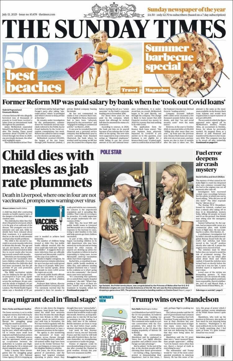 Portada de The Times (United Kingdom)