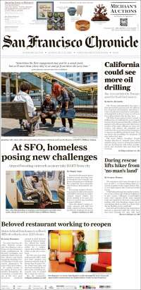 Portada de San Francisco Chronicle (USA)
