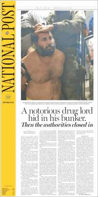 Portada de The National Post (Canada)