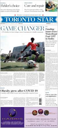 Portada de The Toronto Star (Canada)