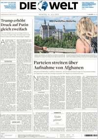 Portada de Die Welt (Germany)
