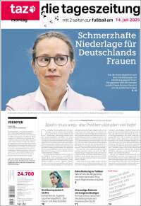 Portada de Die Tageszeitung (Germany)