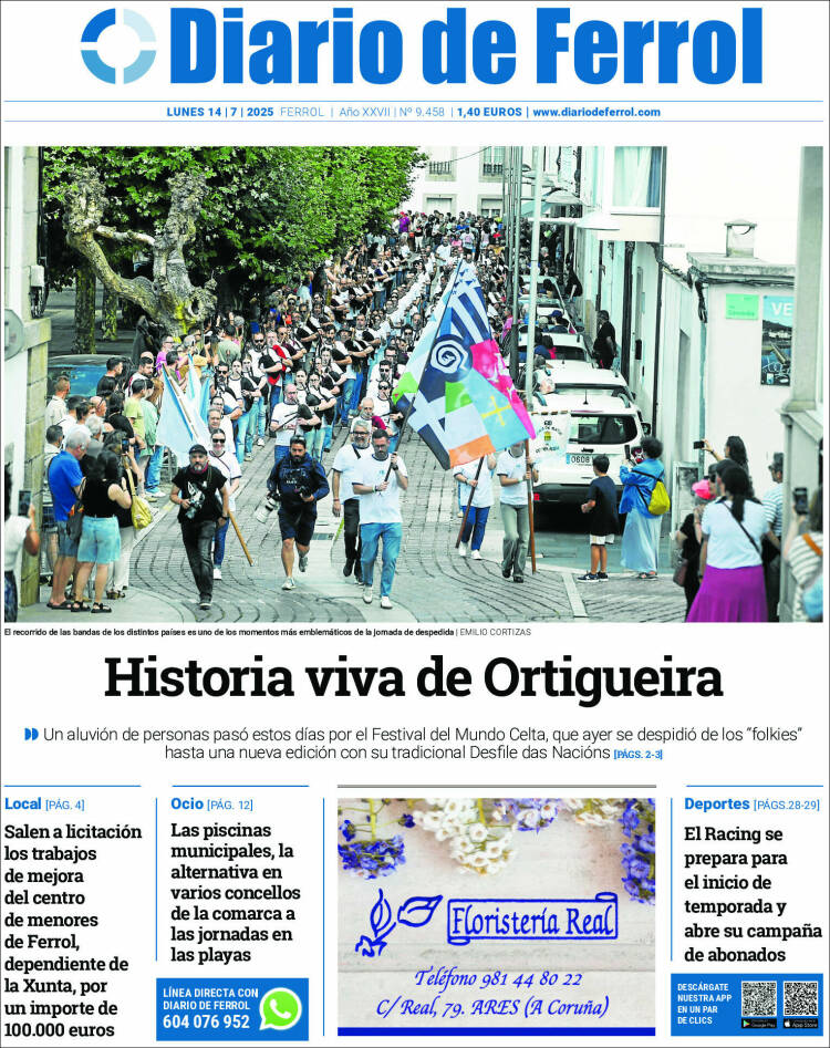 Portada de Diario de Ferrol (España)