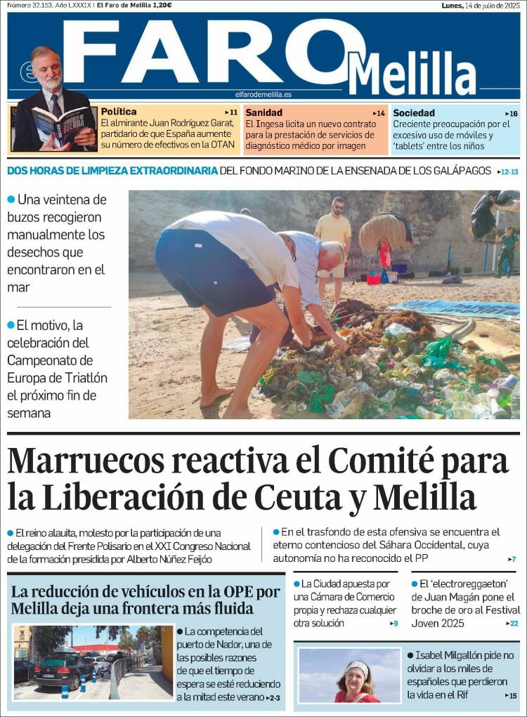 Portada de El Faro de Melilla (España)