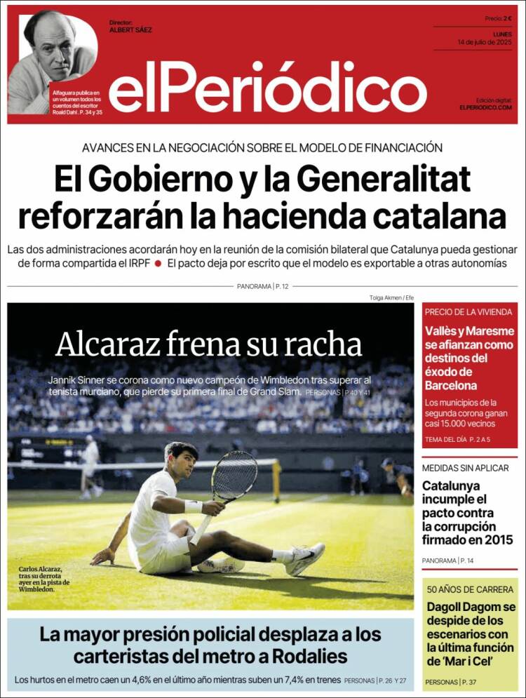 Portada de El Periódico (España)