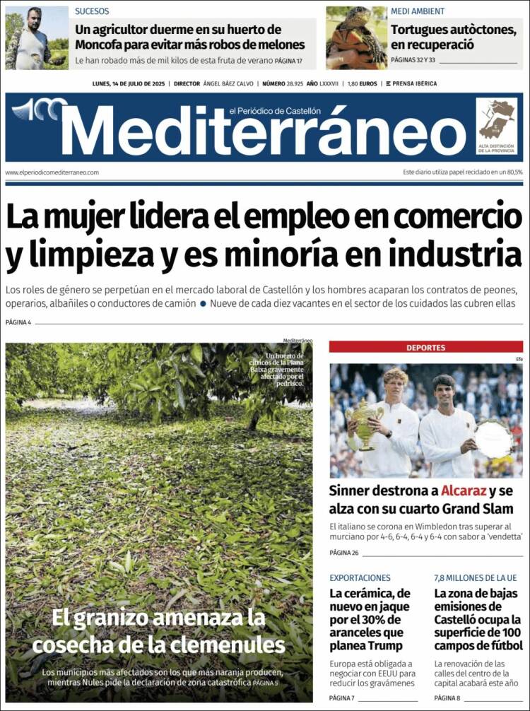 Portada de El Periódico Mediterraneo (Spain)