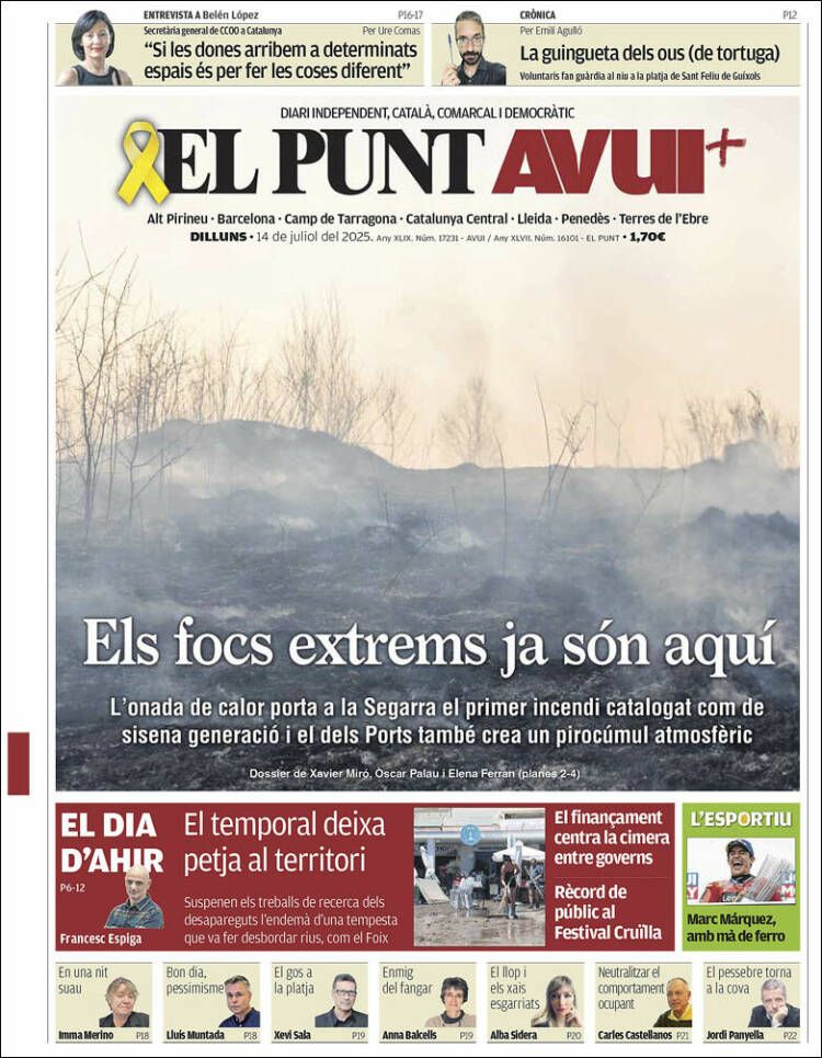 Portada de El Punt Avui (España)