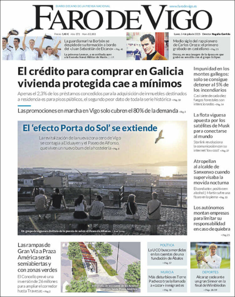 Portada de Faro de Vigo (España)