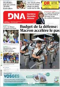 Portada de Les Dernières Nouvelles d'Alsace (France)
