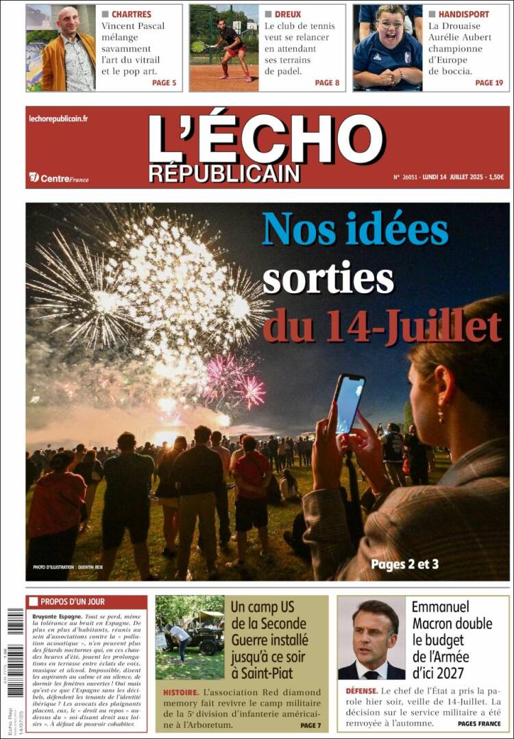 Portada de L'Echo Républicain (France)