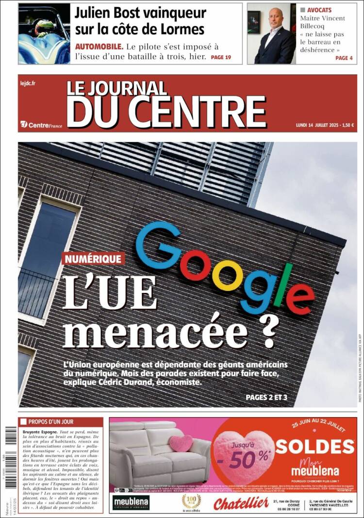 Portada de Le Journal du Centre (France)