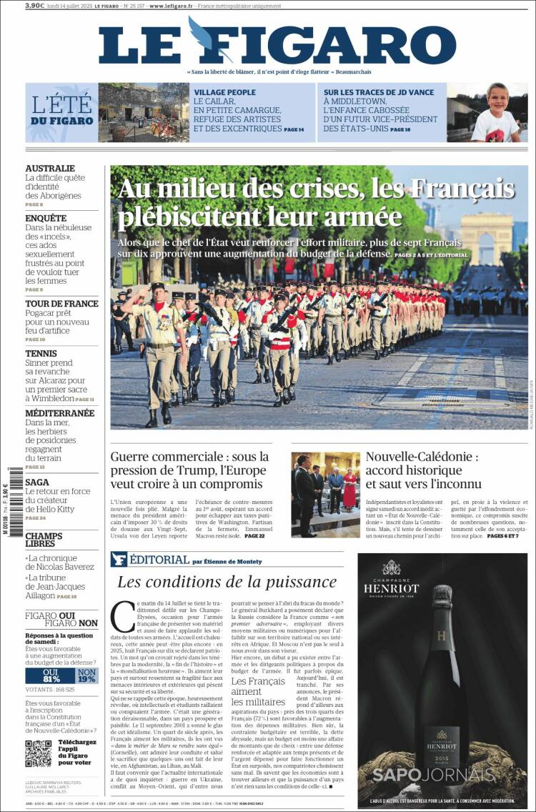 Portada de Le Figaro (France)