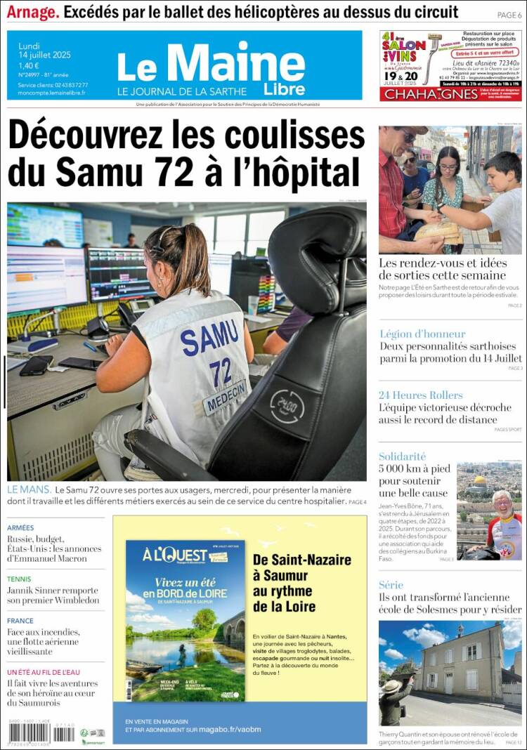 Portada de Le Maine Libre (France)