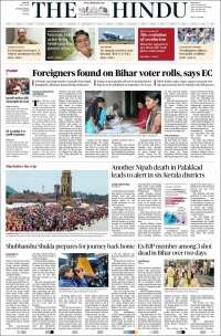 Portada de The Hindu (Inde)