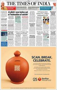 Portada de The Times of India (Inde)