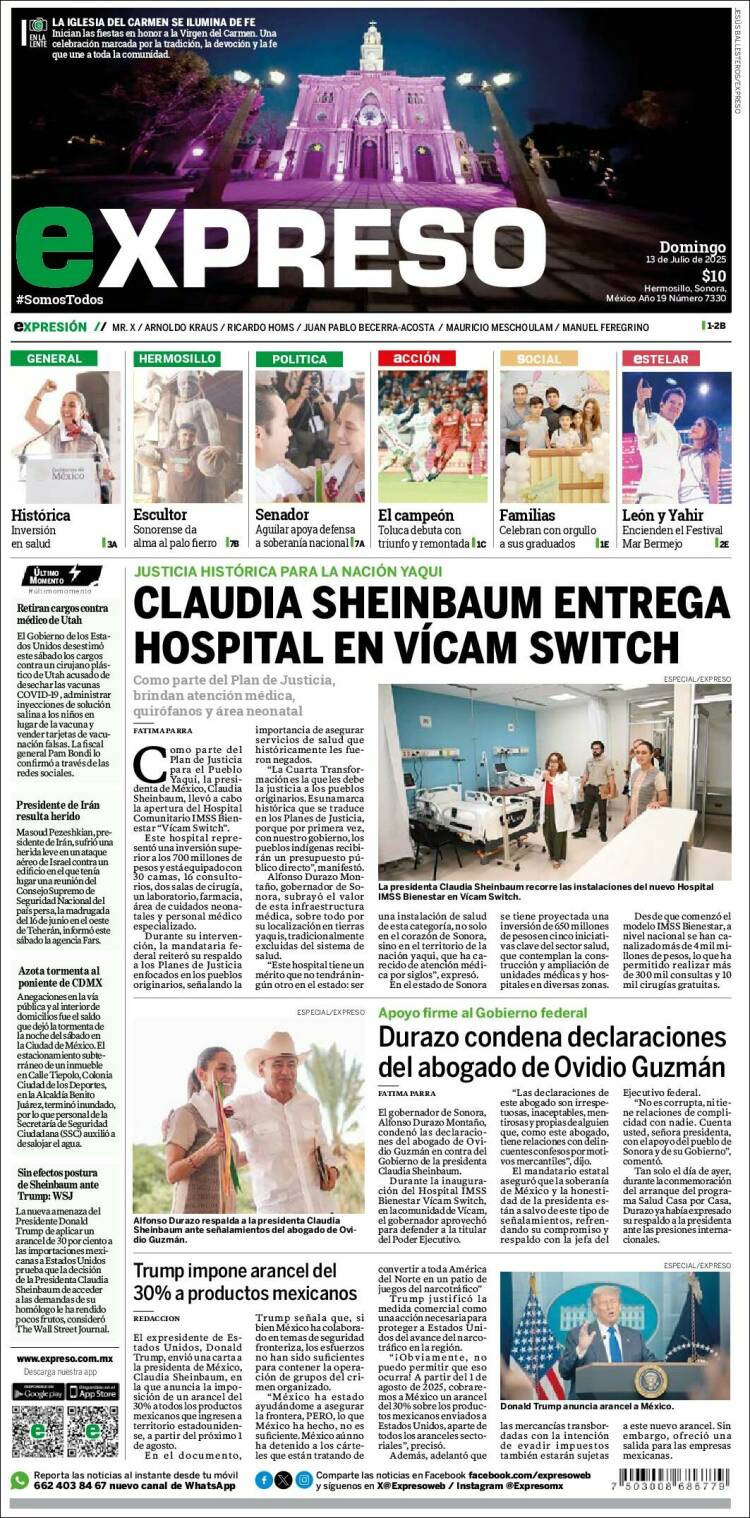 Portada de Expreso (México)
