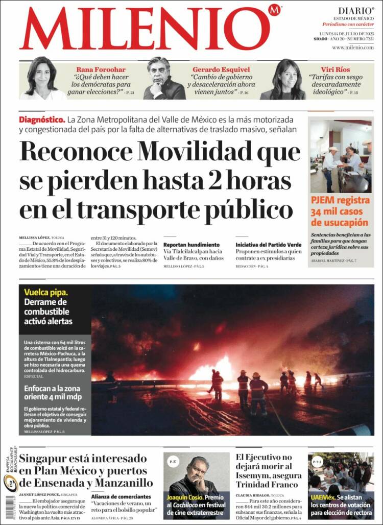 Portada de Milenio - Estado de México (Mexico)