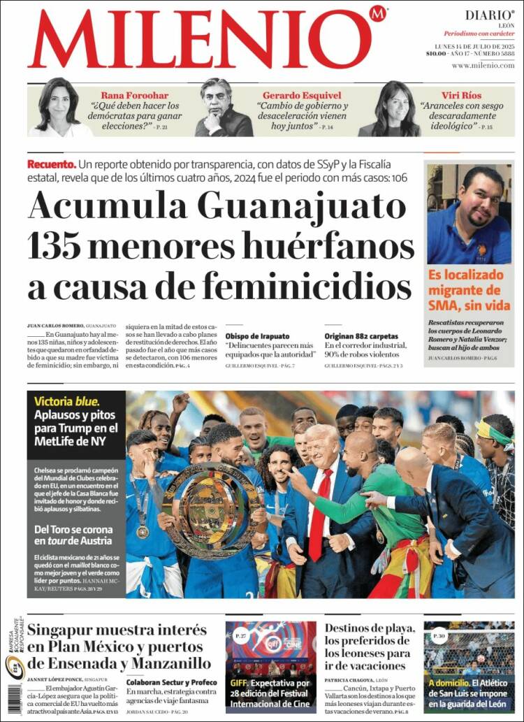 Portada de Milenio de León (México)