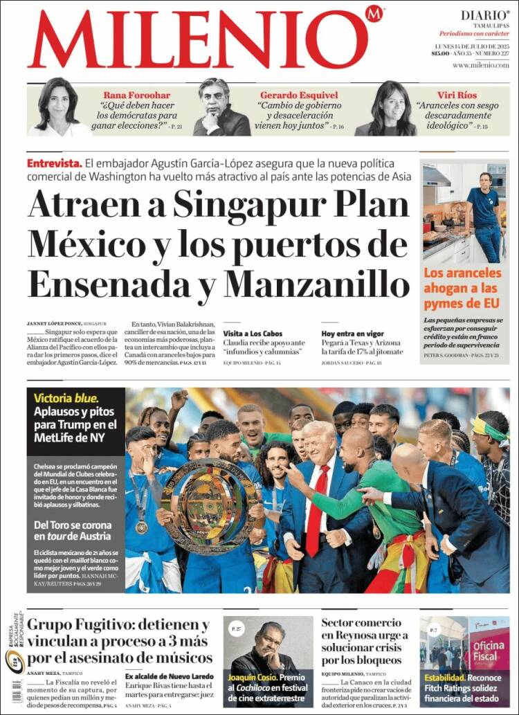 Portada de Milenio - Tamaulipas (Mexique)