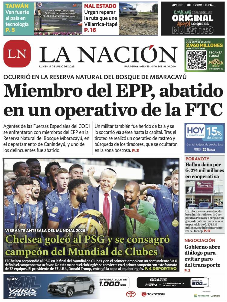 Portada de La Nación (Paraguay)