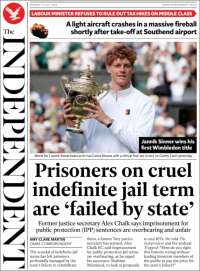 Portada de The Independent (Royaume-Uni)