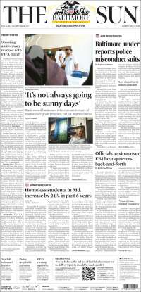 Portada de The Baltimore Sun (USA)