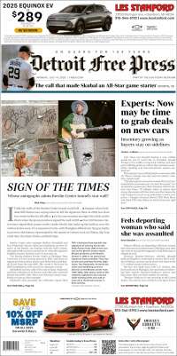 Portada de Detroit Free Press (USA)