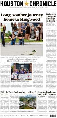 Portada de Houston Chronicle (USA)
