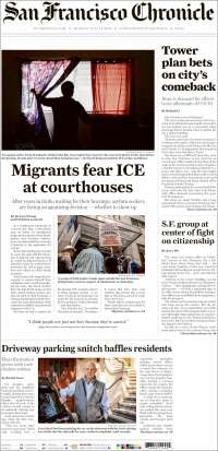 Portada de San Francisco Chronicle (USA)