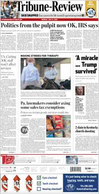 Portada de Tribune-Review (USA)
