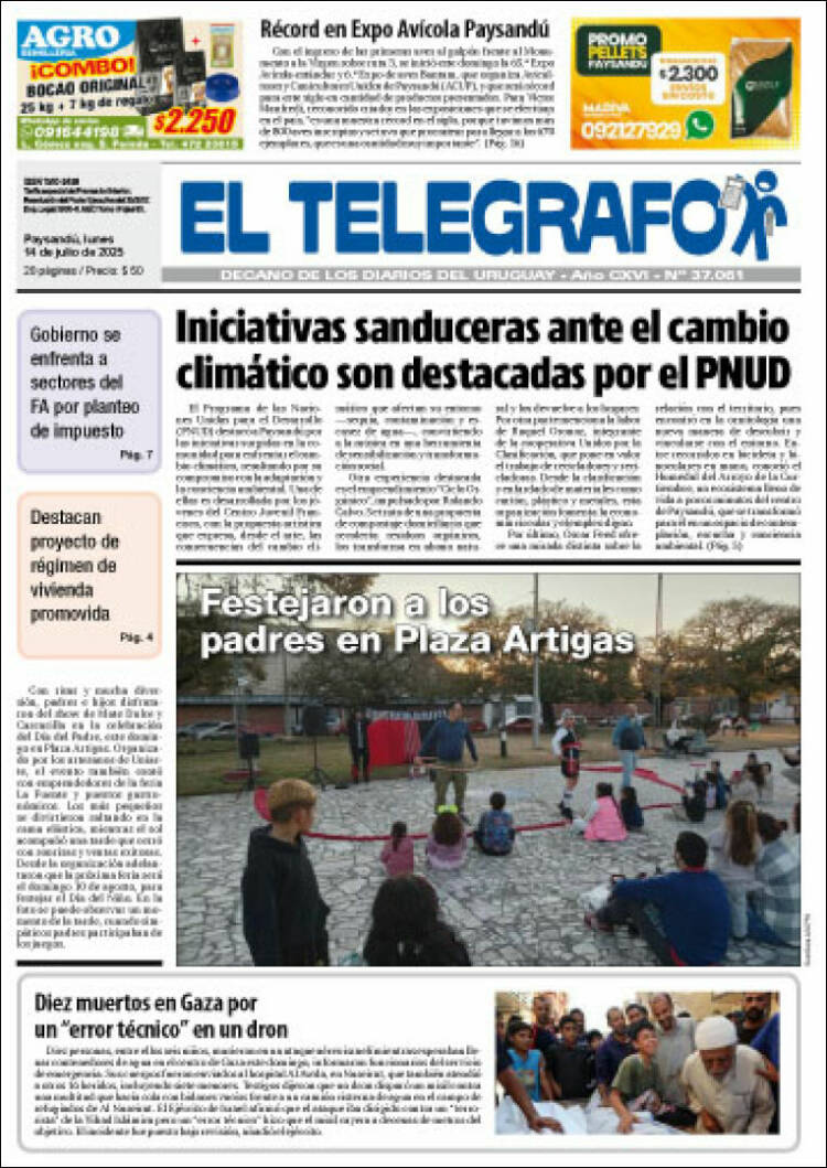 Portada de El Telégrafo (Uruguay)