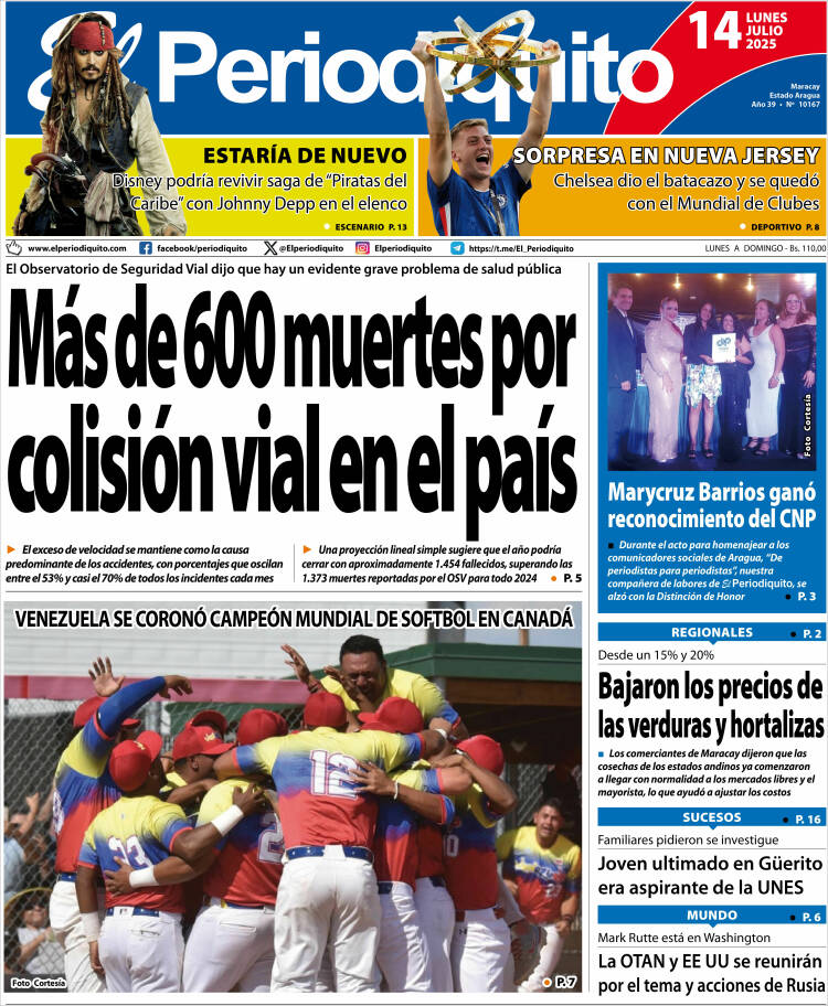 Portada de Periodiquito de Aragua (Venezuela)
