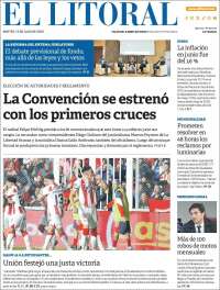 Portada de Diario El Litoral (Argentina)