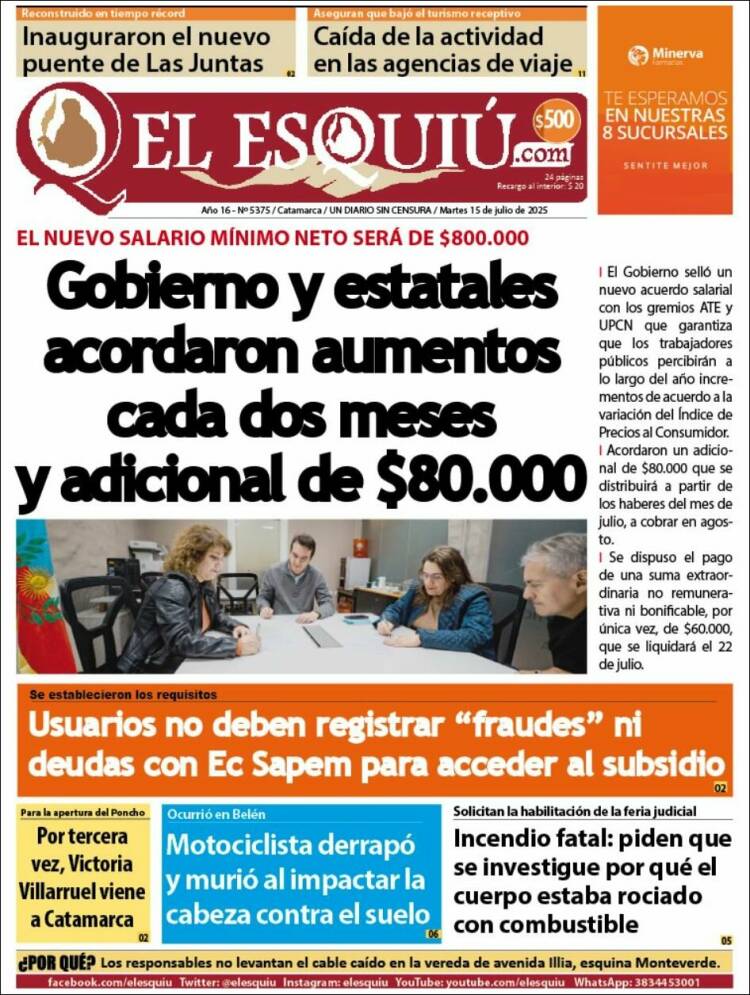 Portada de El Esquiu (Argentina)