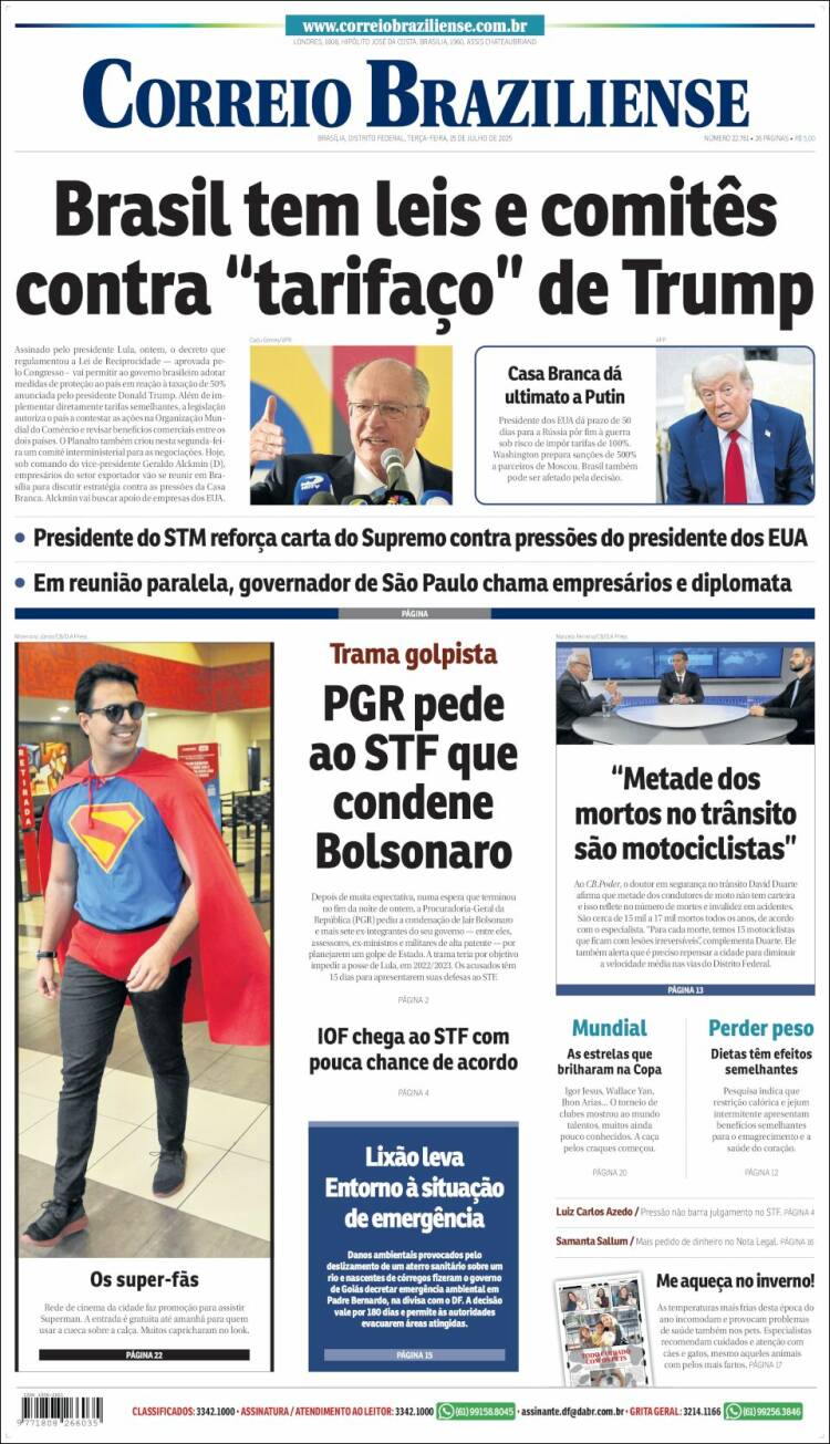 Portada de Correio Braziliense (Brasil)