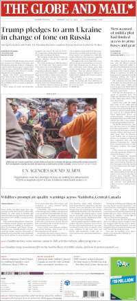 Portada de The Globe and Mail (Canada)