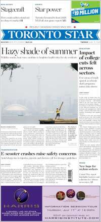 Portada de The Toronto Star (Canada)