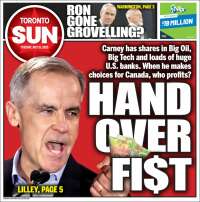 Portada de The Toronto Sun (Canada)