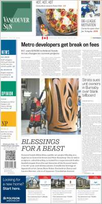 Portada de The Vancouver Sun (Canada)
