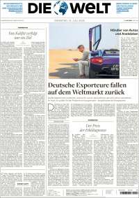 Portada de Die Welt (Germany)