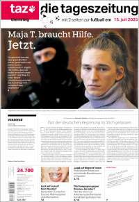 Portada de Die Tageszeitung (Germany)