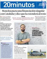 Portada de 20 Minutos - Valencia (Spain)