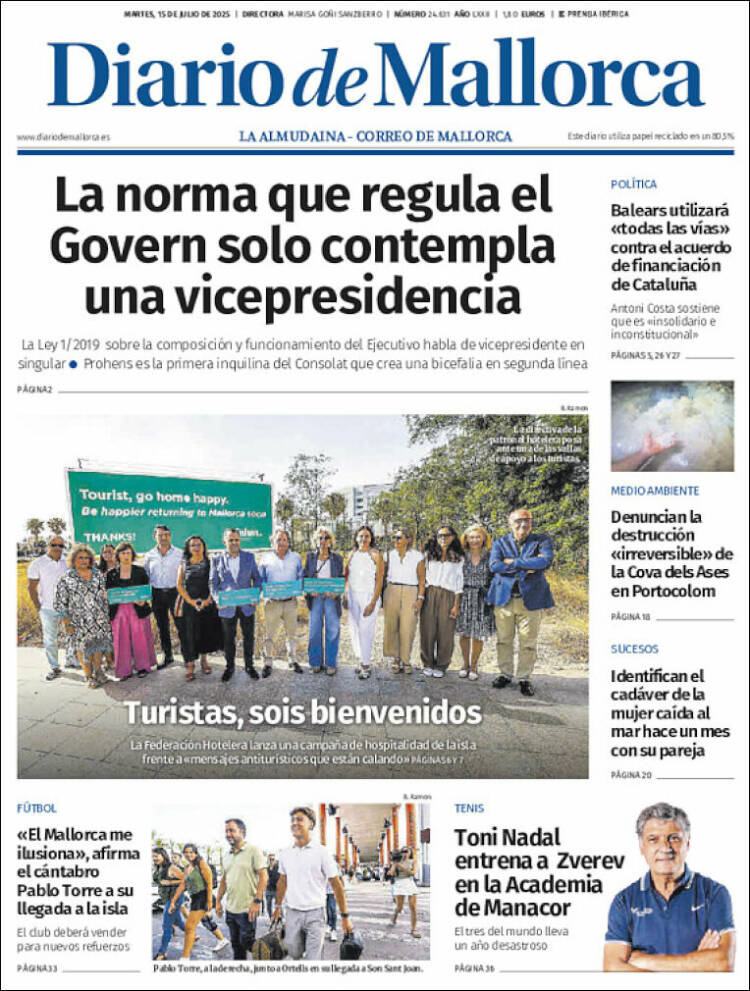 Portada de Diario de Mallorca (Spain)