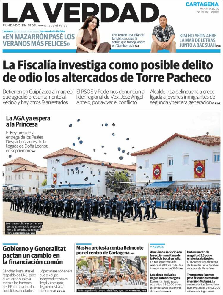 Portada de La Verdad de Cartagena (Spain)